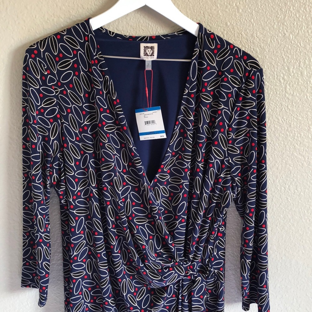 Beautiful Anne Klein faux wrap dress.   NWT